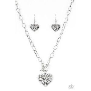 Silver Heart Toggle Necklace Pendant